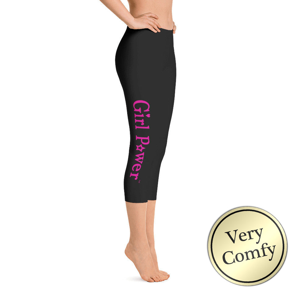 Girl Power Capri Leggings (Pink Text) Girl Power Capri Leggings (Pink Text)