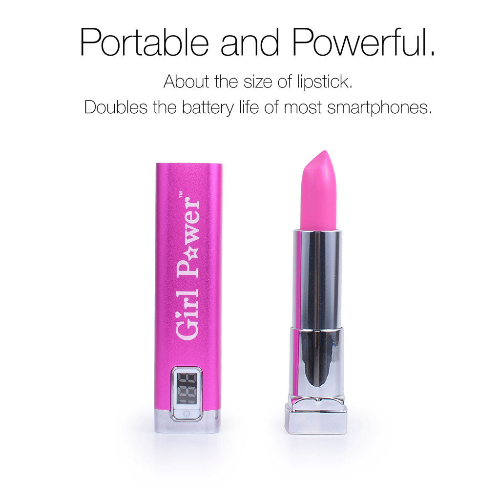 Girl Power Portable Battery Accessory Lipstick Size